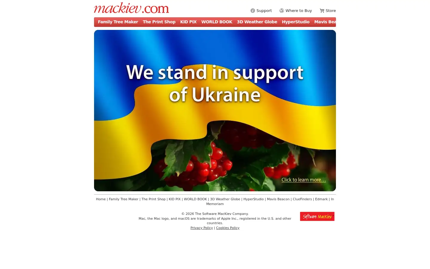 Screenshot of mackiev.com