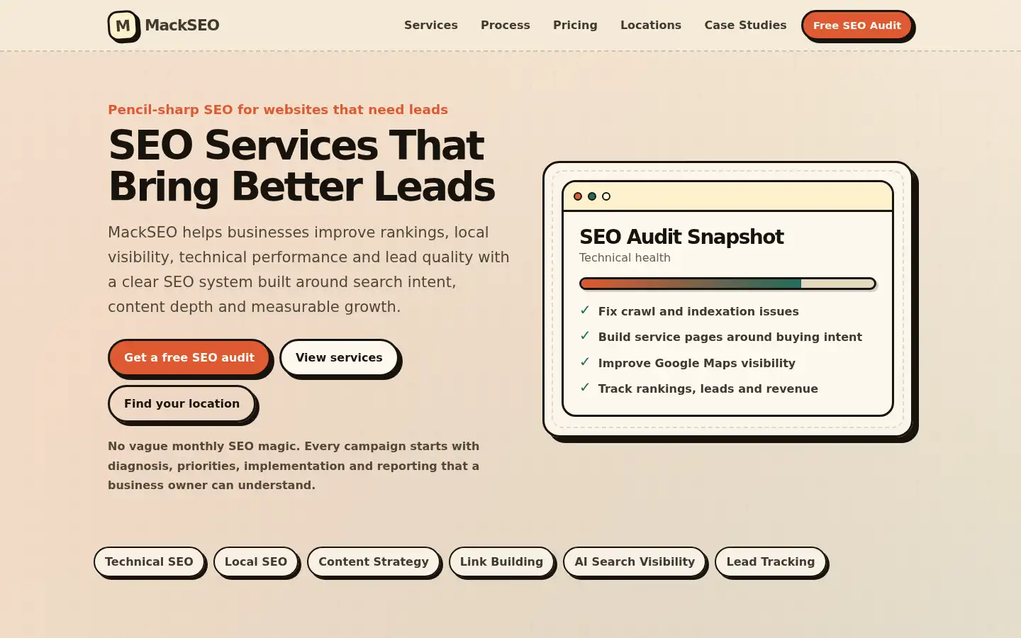 Screenshot of mackseo.com