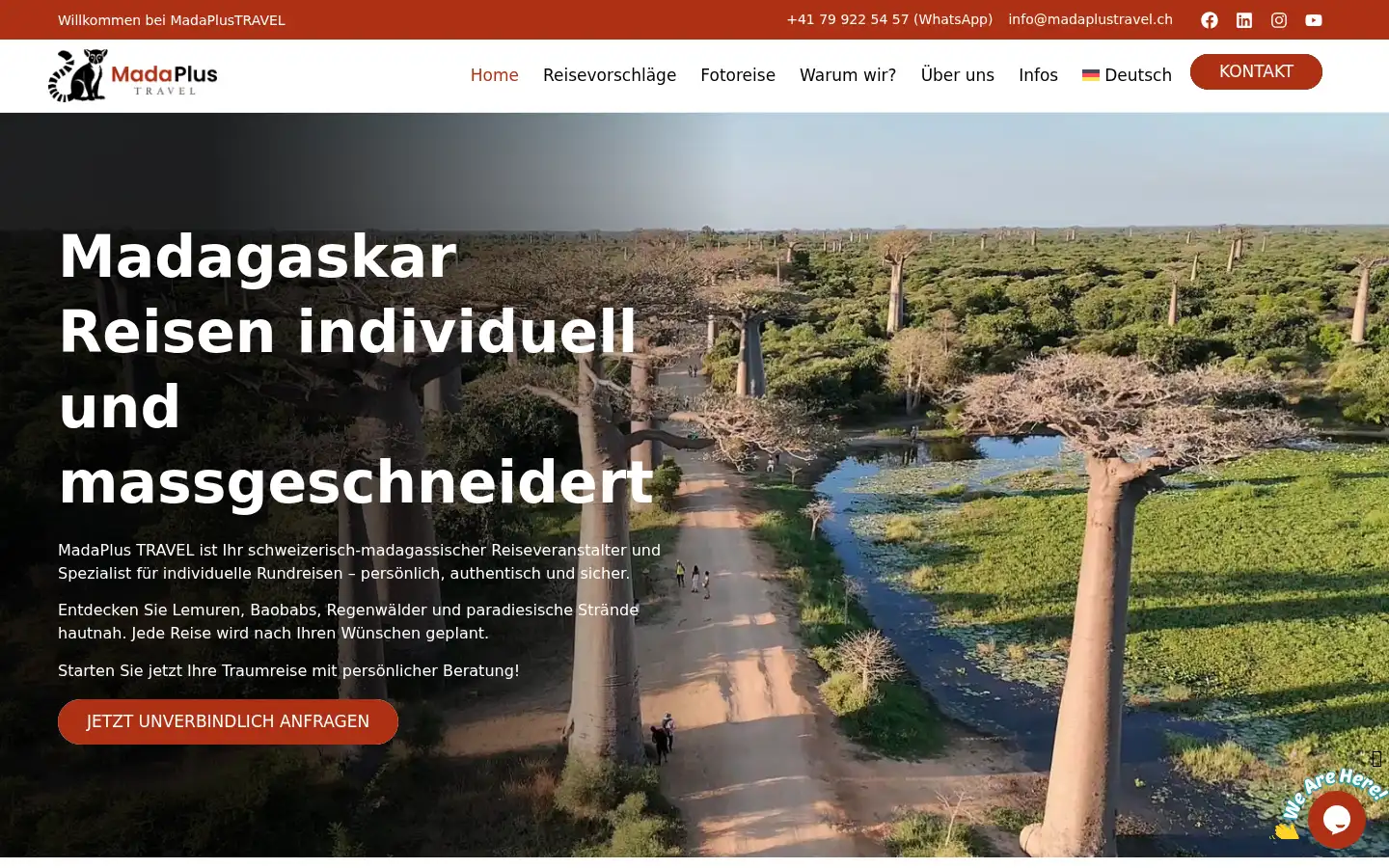 Screenshot of madaplustravel.ch