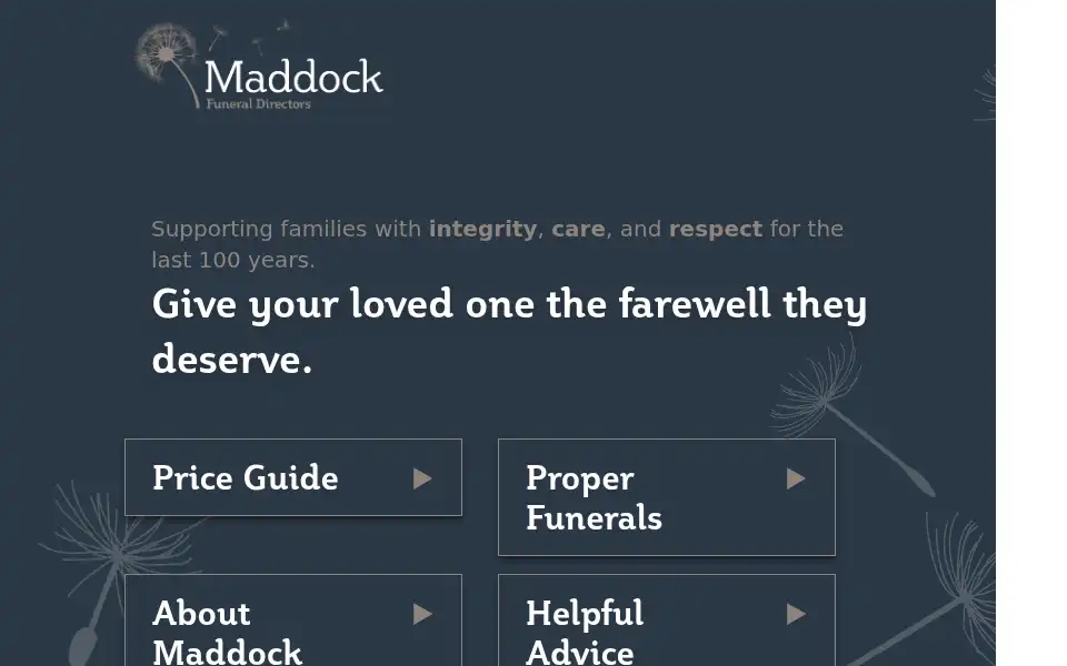 Screenshot of maddocks-funerals.com