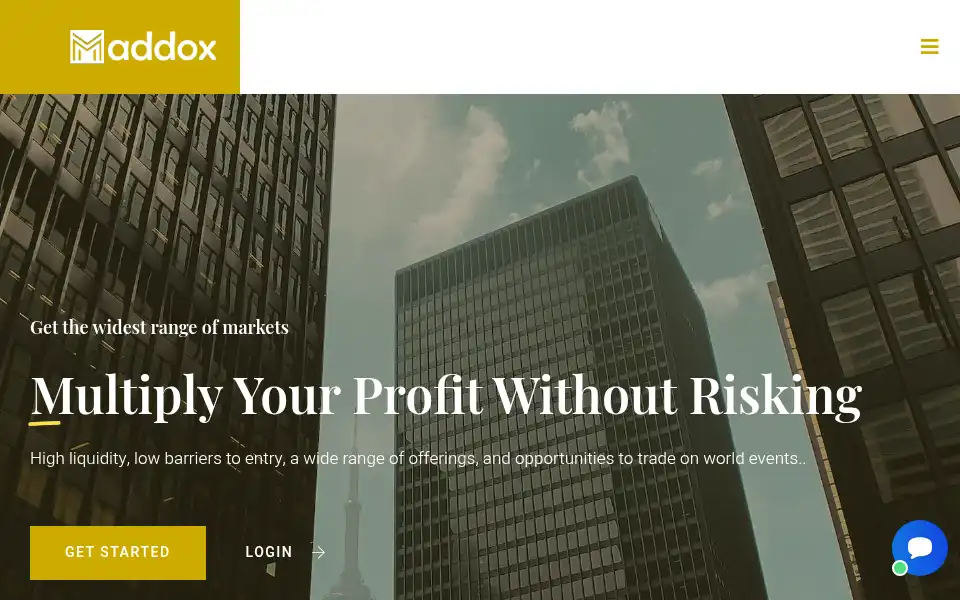Screenshot of maddoxtrade.com