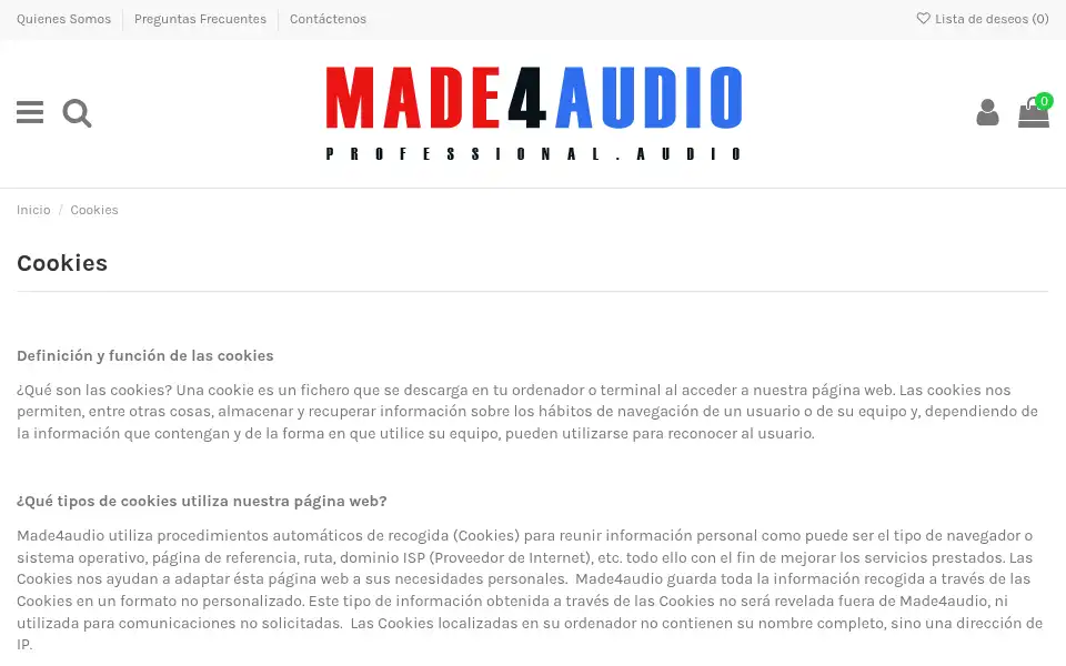 Screenshot of made4audio.com