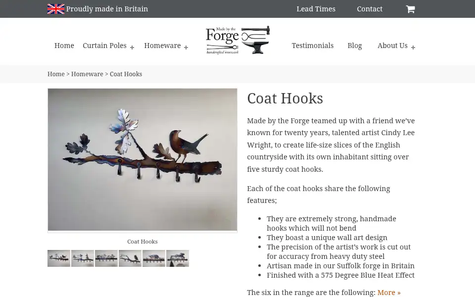 Screenshot of madebytheforge.co.uk