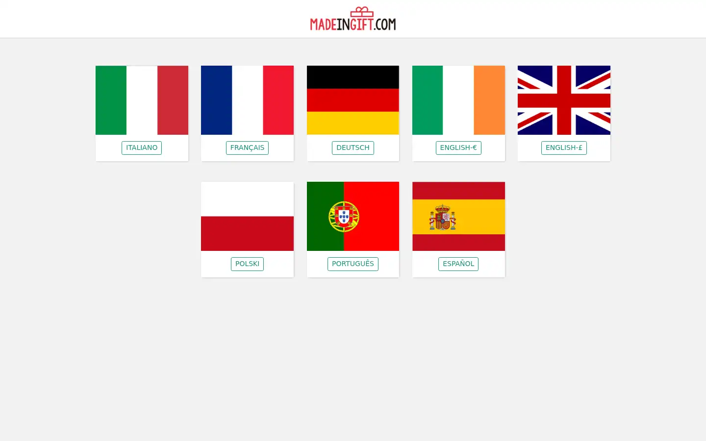 Screenshot of madeingift.com