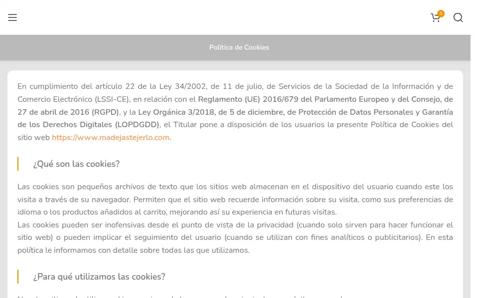 Screenshot of madejastejerlo.com