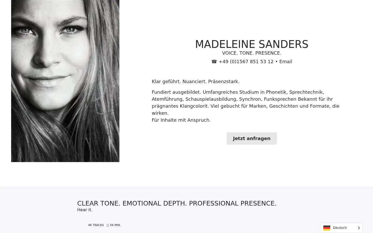 Screenshot of madeleine-sanders.de