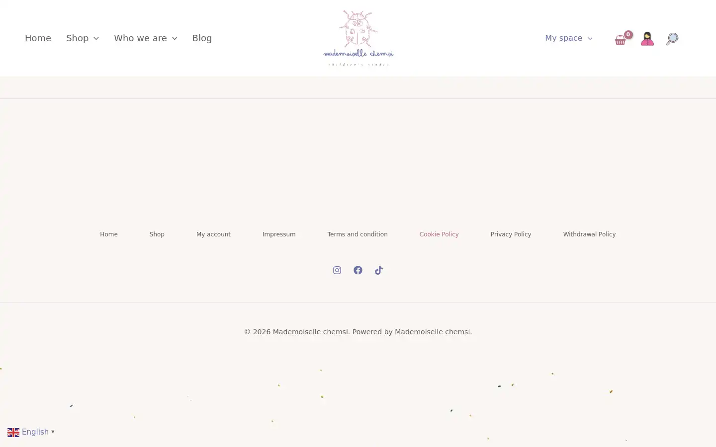 Screenshot of mademoisellechemsi.com