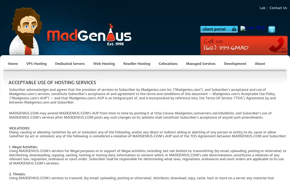 Screenshot of madgenius.com