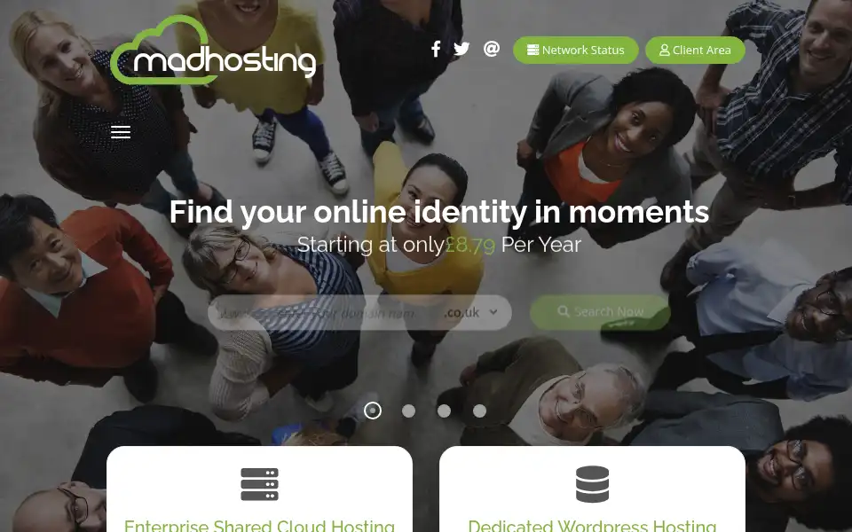 Screenshot of madhosting.uk