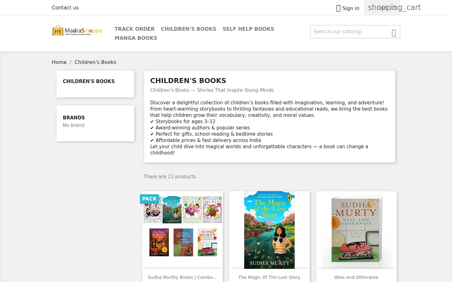 Screenshot of madrasshoppe.com