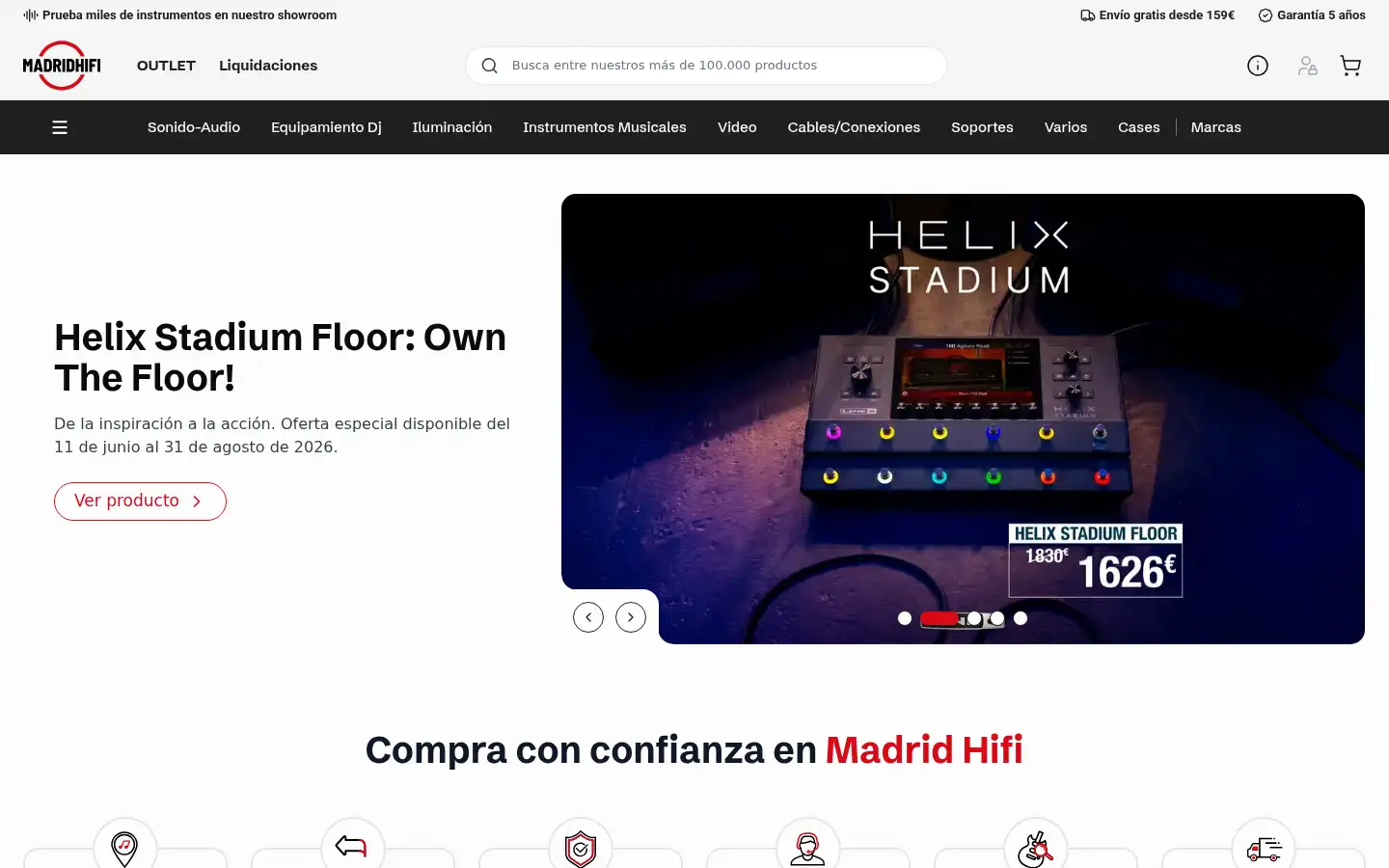 Screenshot of madridhifi.com