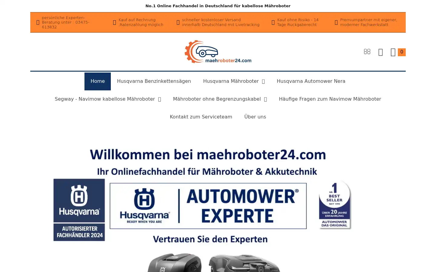 Screenshot of maehroboter24.com