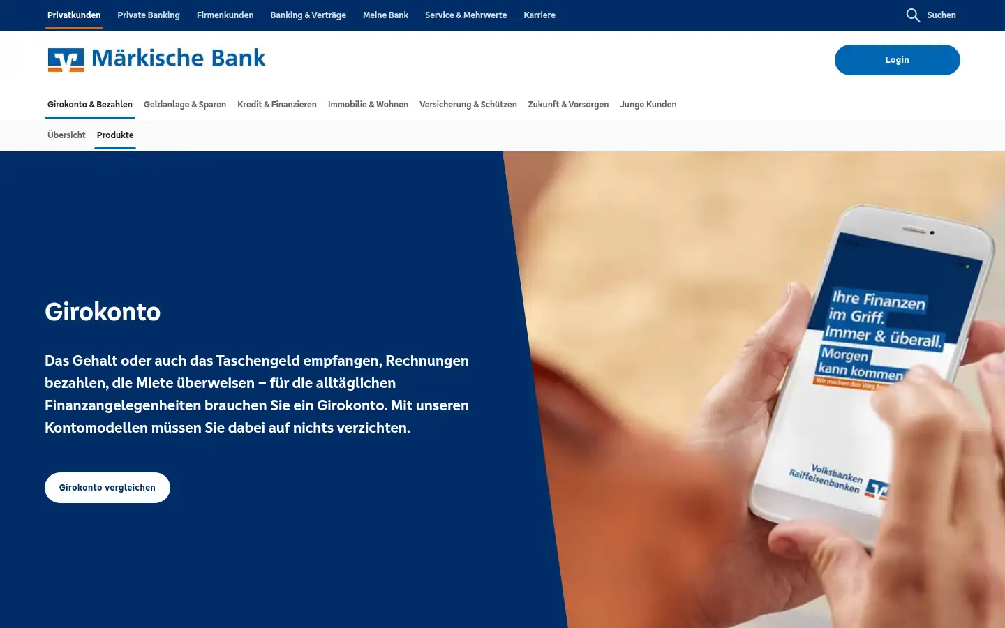 Screenshot of maerkische-bank.de