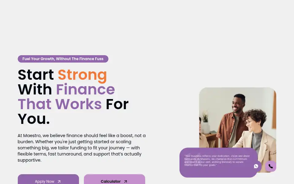 Screenshot of maestrofinance.co.uk