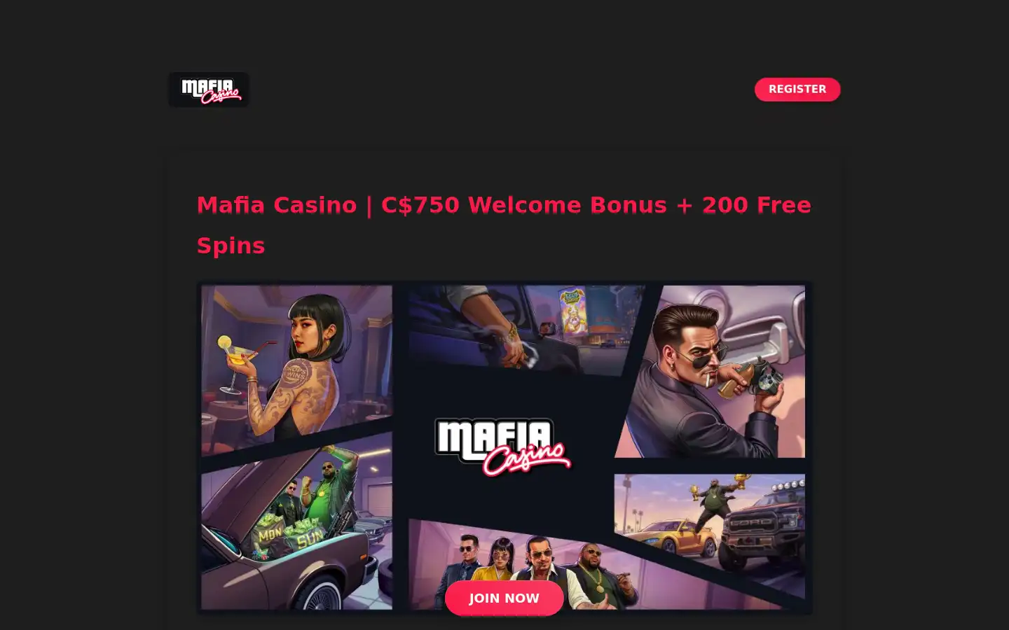 Screenshot of mafia-casinos.ca