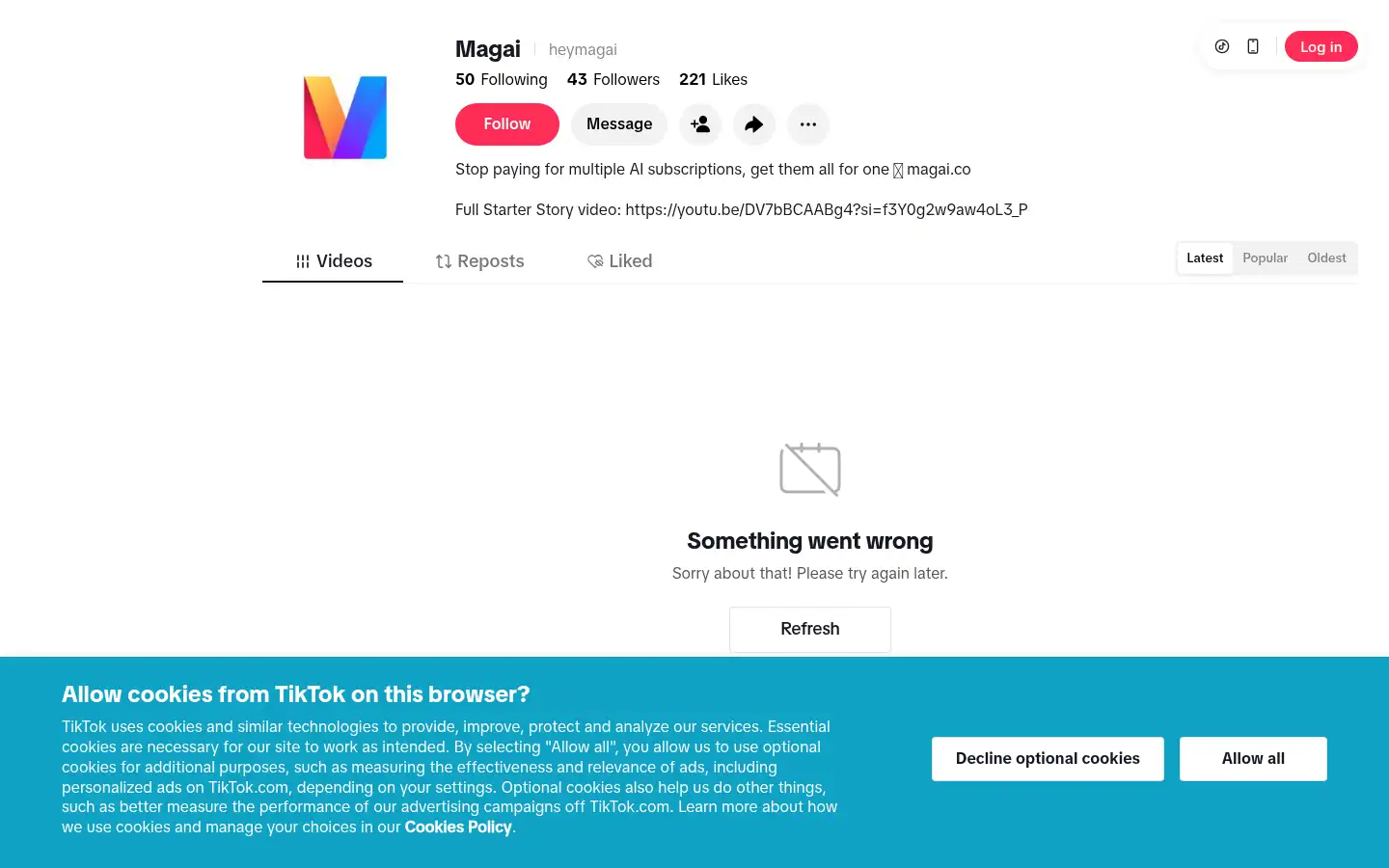 Screenshot of magai.co