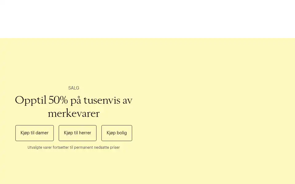 Screenshot of magasin.no