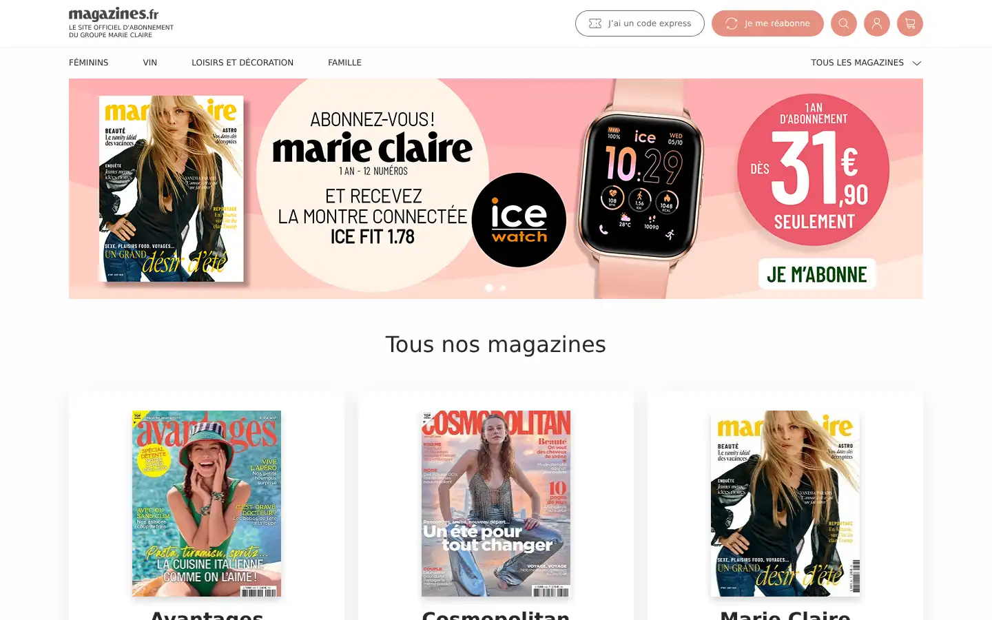 Screenshot of magazines.fr