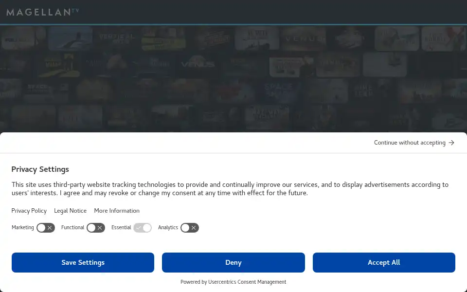 Screenshot of magellantv.com