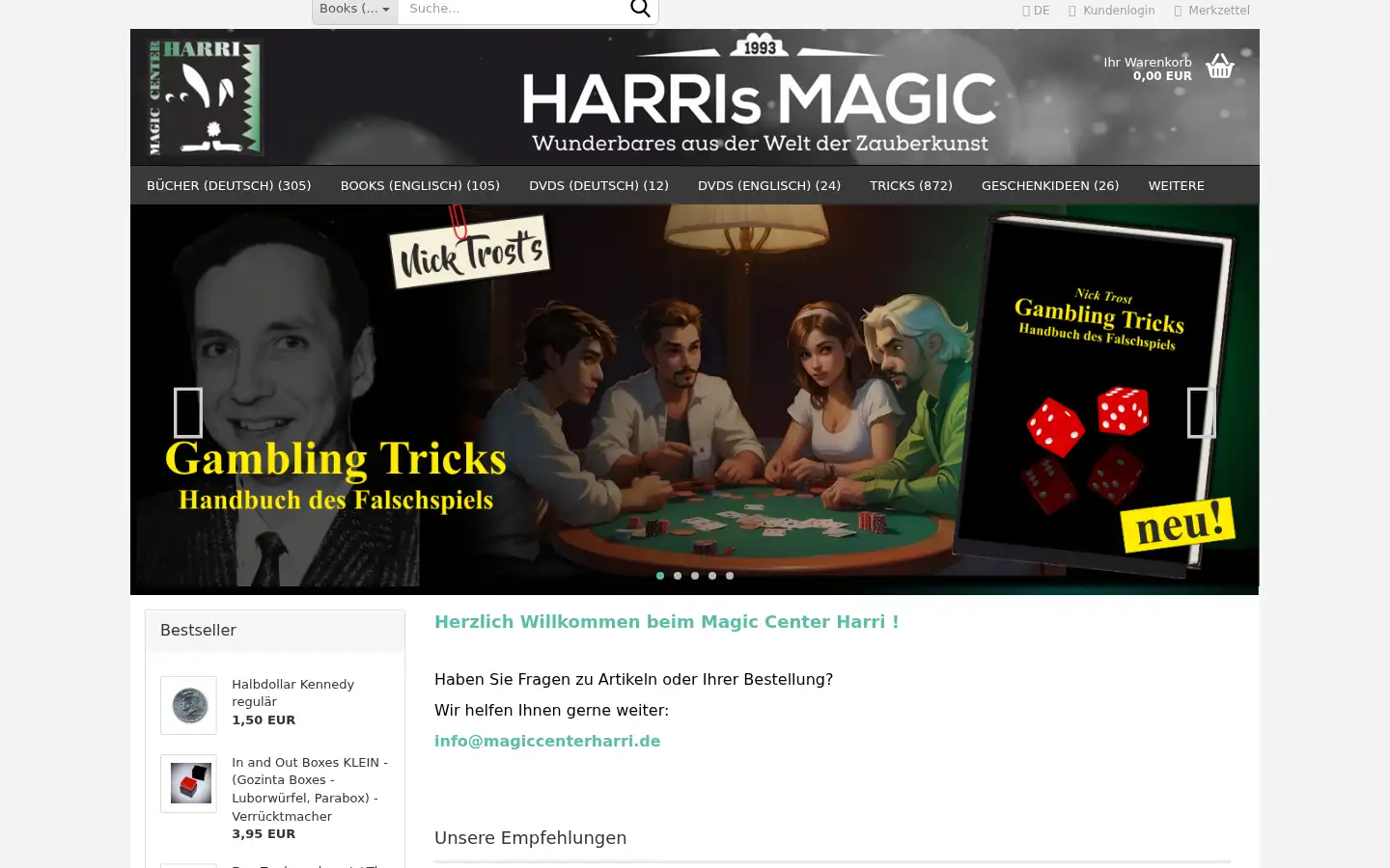Screenshot of magic-harri.de