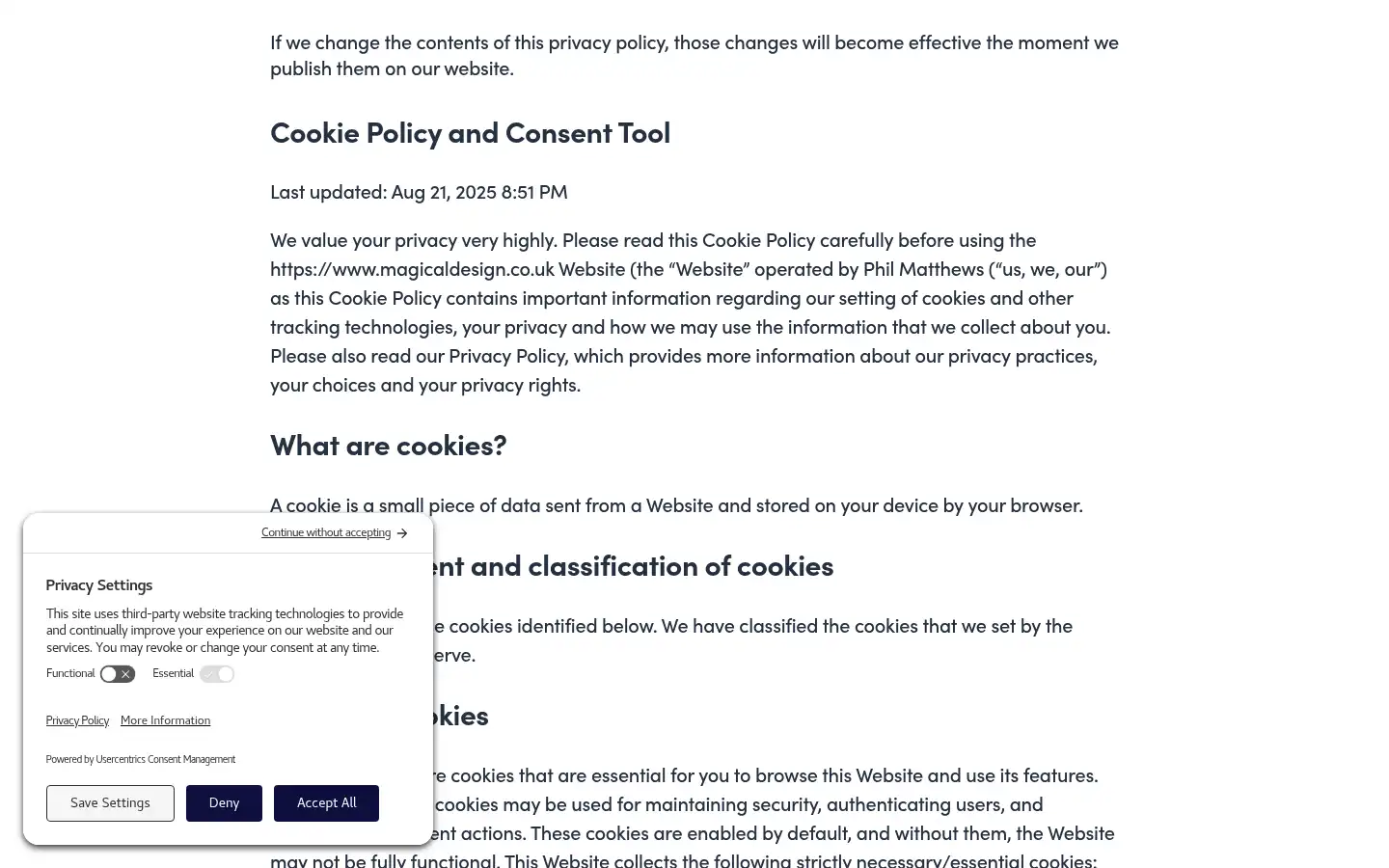 Screenshot of magicaldesign.co.uk