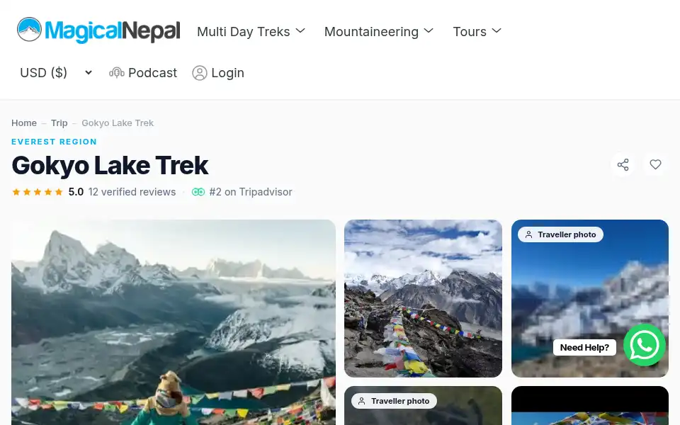 Screenshot of magicalnepal.com