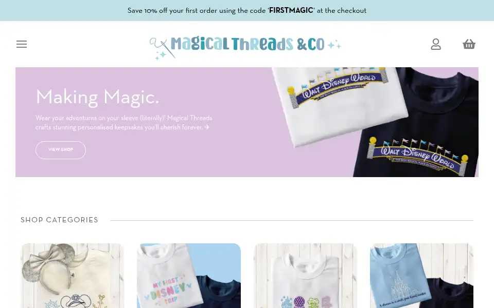 Screenshot of magicalthreadsandco.co.uk