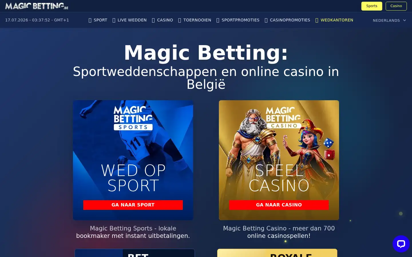 Screenshot of magicbetting.be
