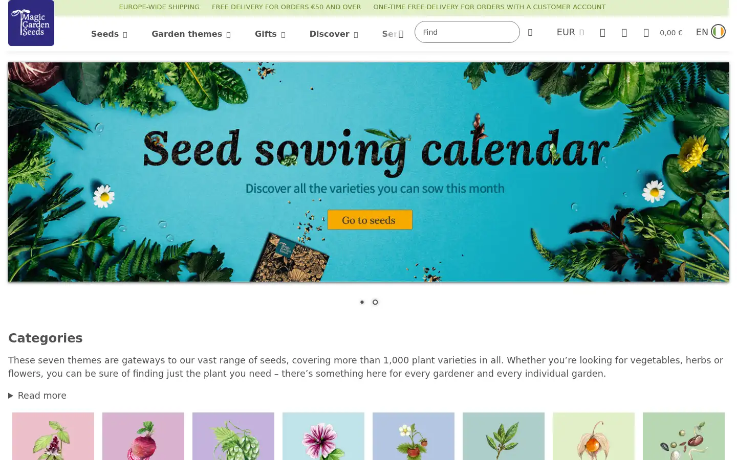 Screenshot of magicgardenseeds.com