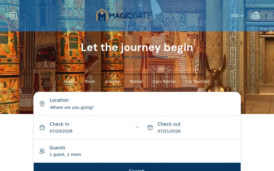 Screenshot of magicgatetravelers.com
