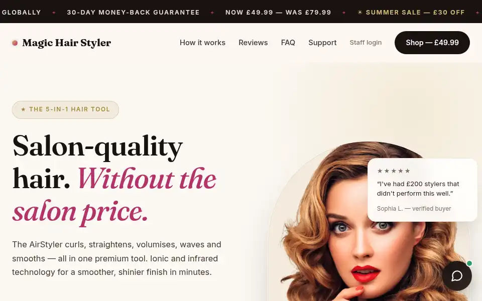 Screenshot of magichairstyler.com