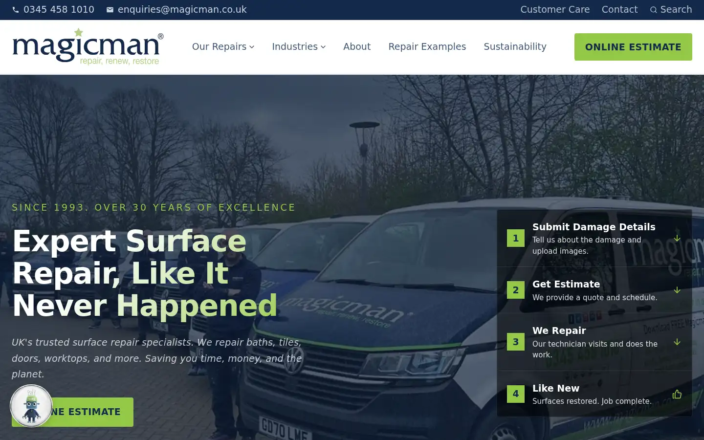 Screenshot of magicman.co.uk