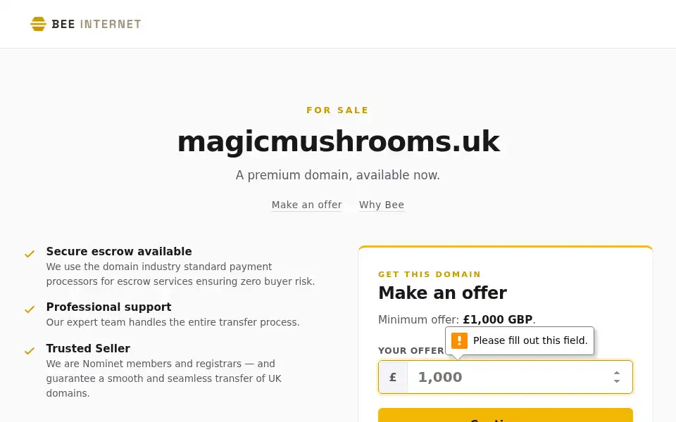 Screenshot of magicmushrooms.uk
