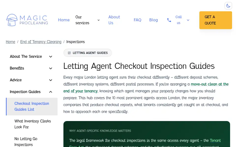 Screenshot of magicprocleaning.co.uk