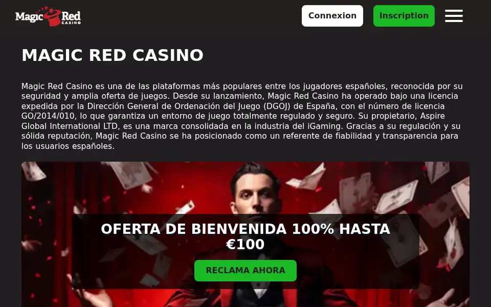 Screenshot of magicred.casino