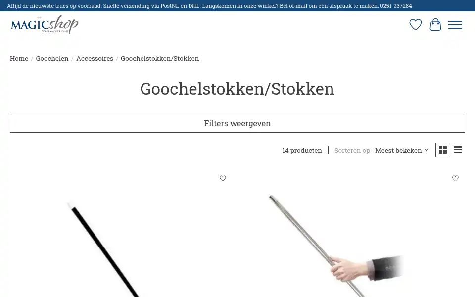 Screenshot of magicshop.nl