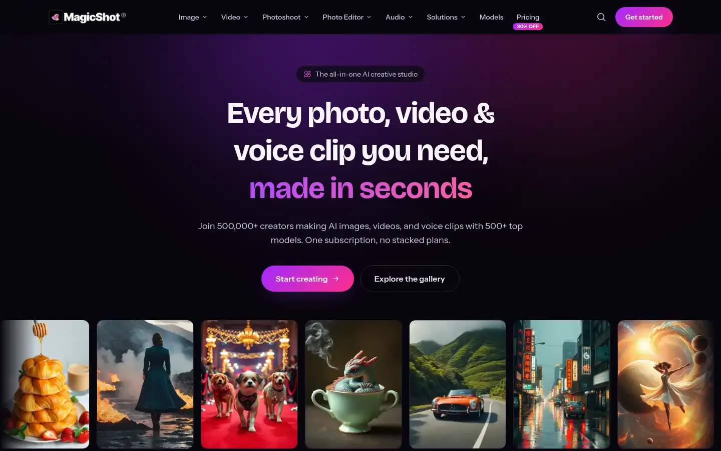 Screenshot of magicshot.ai