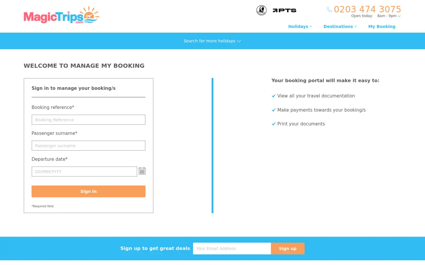 Screenshot of magictrips.com