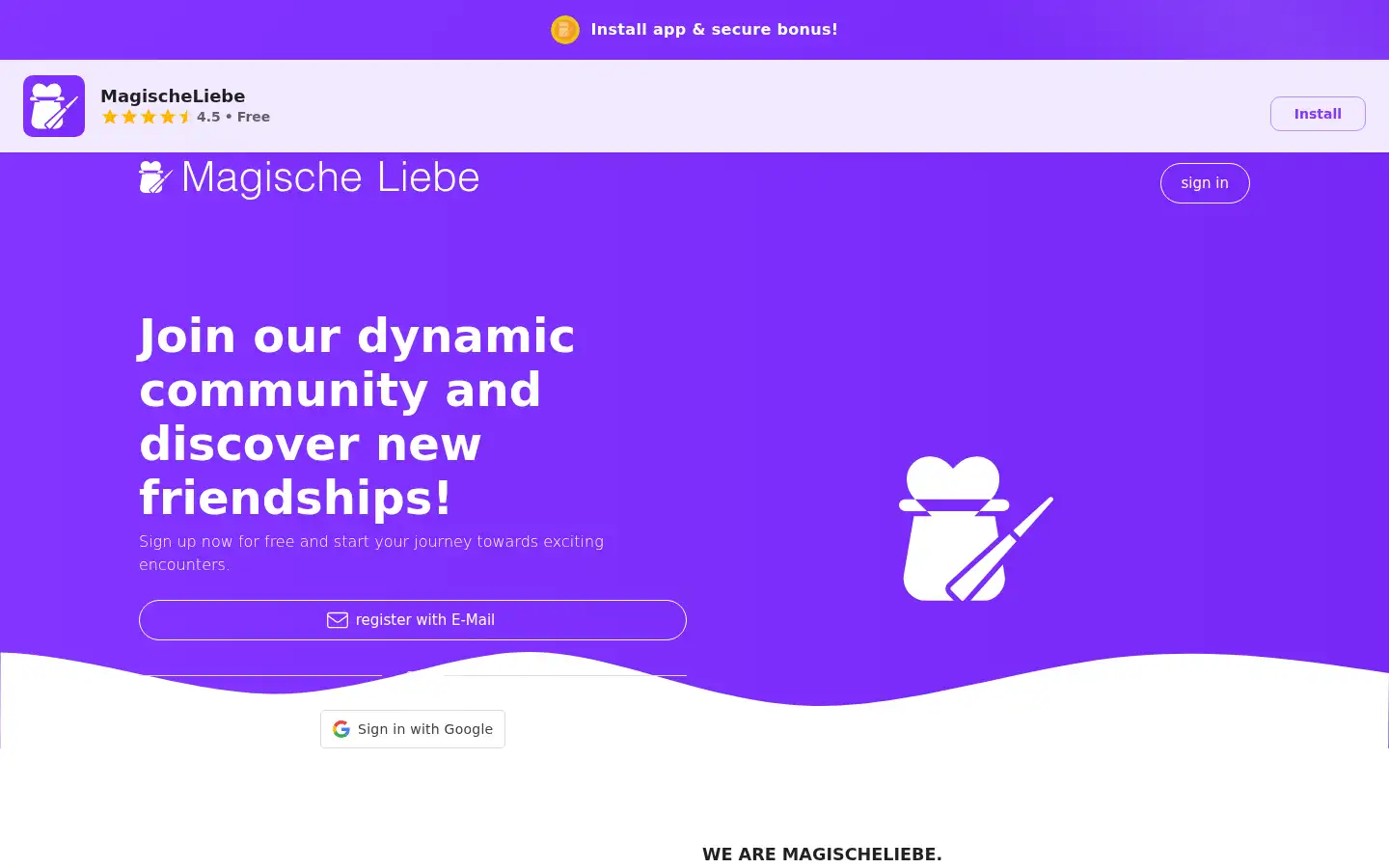 Screenshot of magischeliebe.de