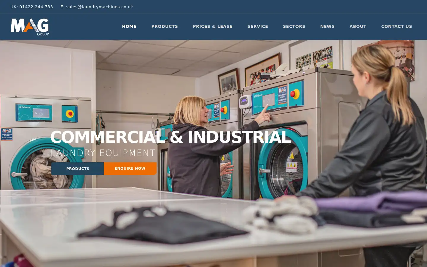 Screenshot of maglaundryequipment.co.uk