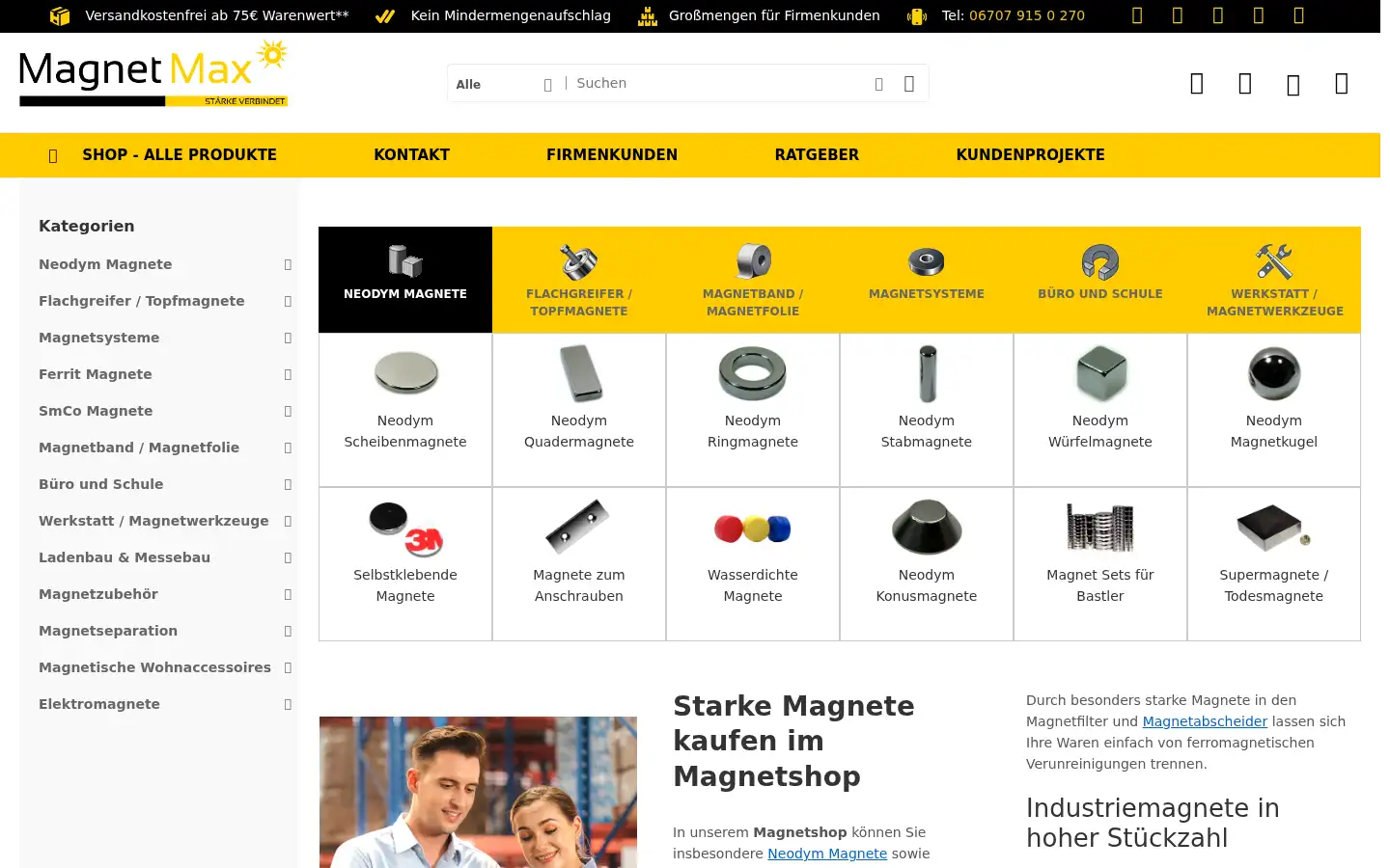 Screenshot of magnetmax.de
