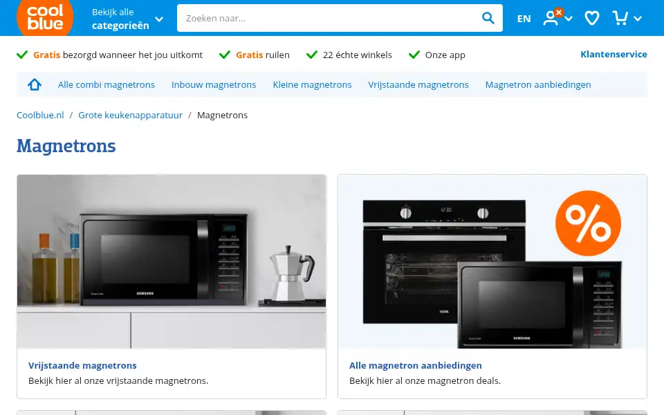 Screenshot of magnetronstore.nl