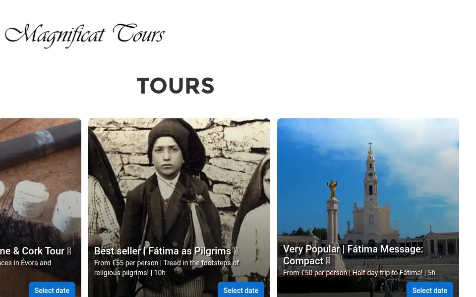 Screenshot of magnificattours.pt