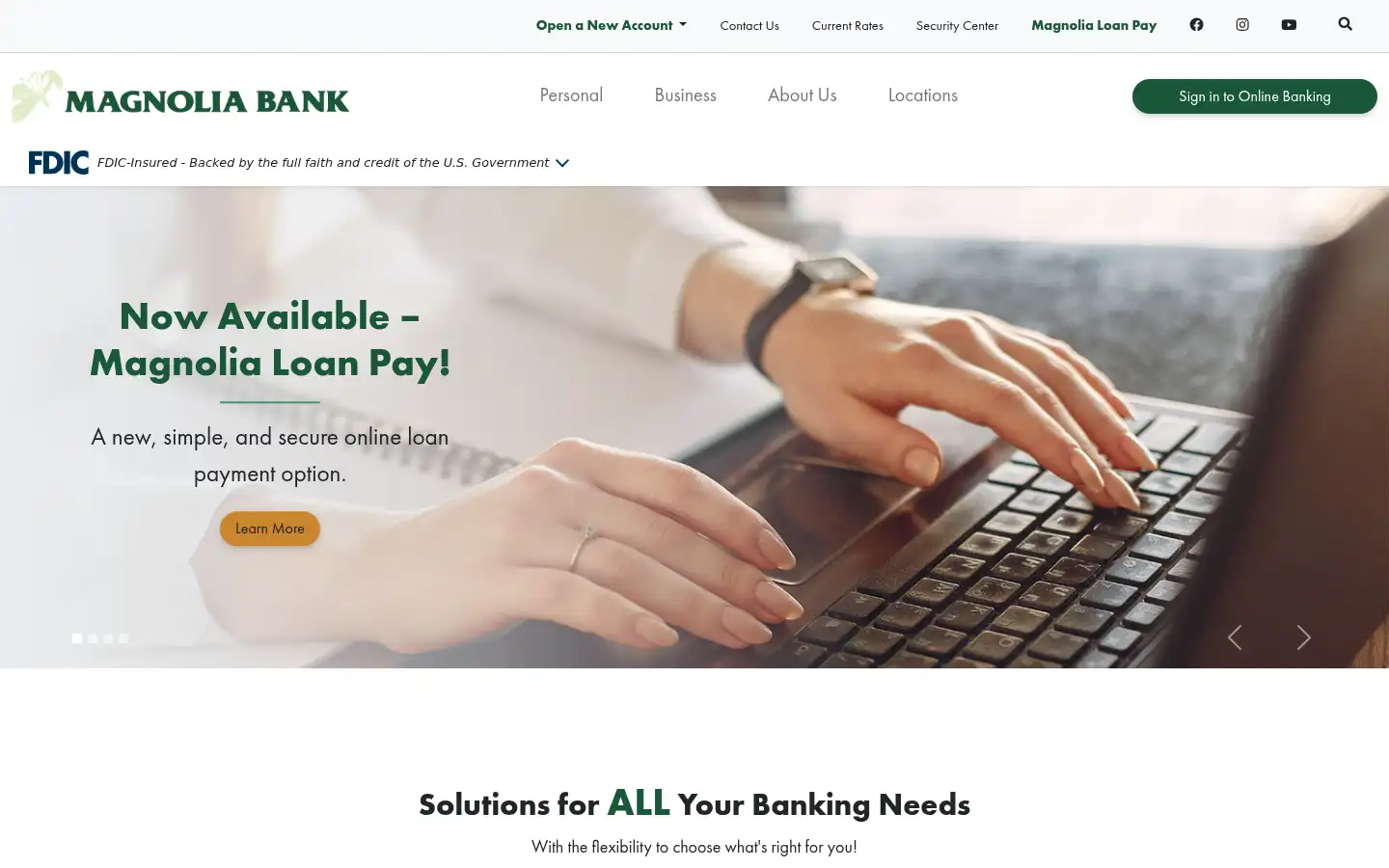 Screenshot of magnoliabank.com