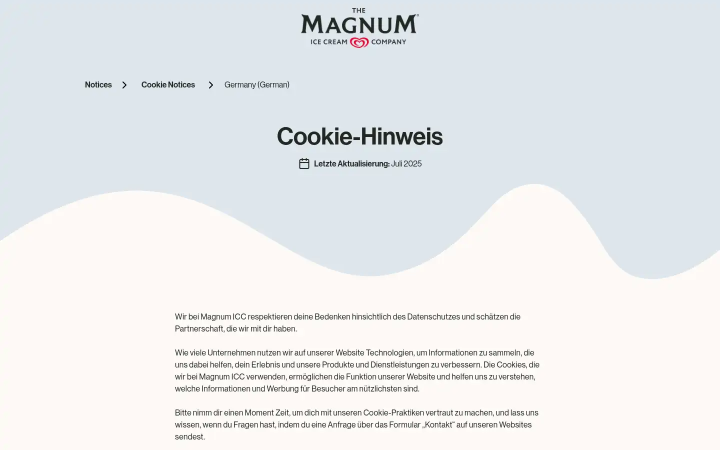 Screenshot of magnumicecream.com