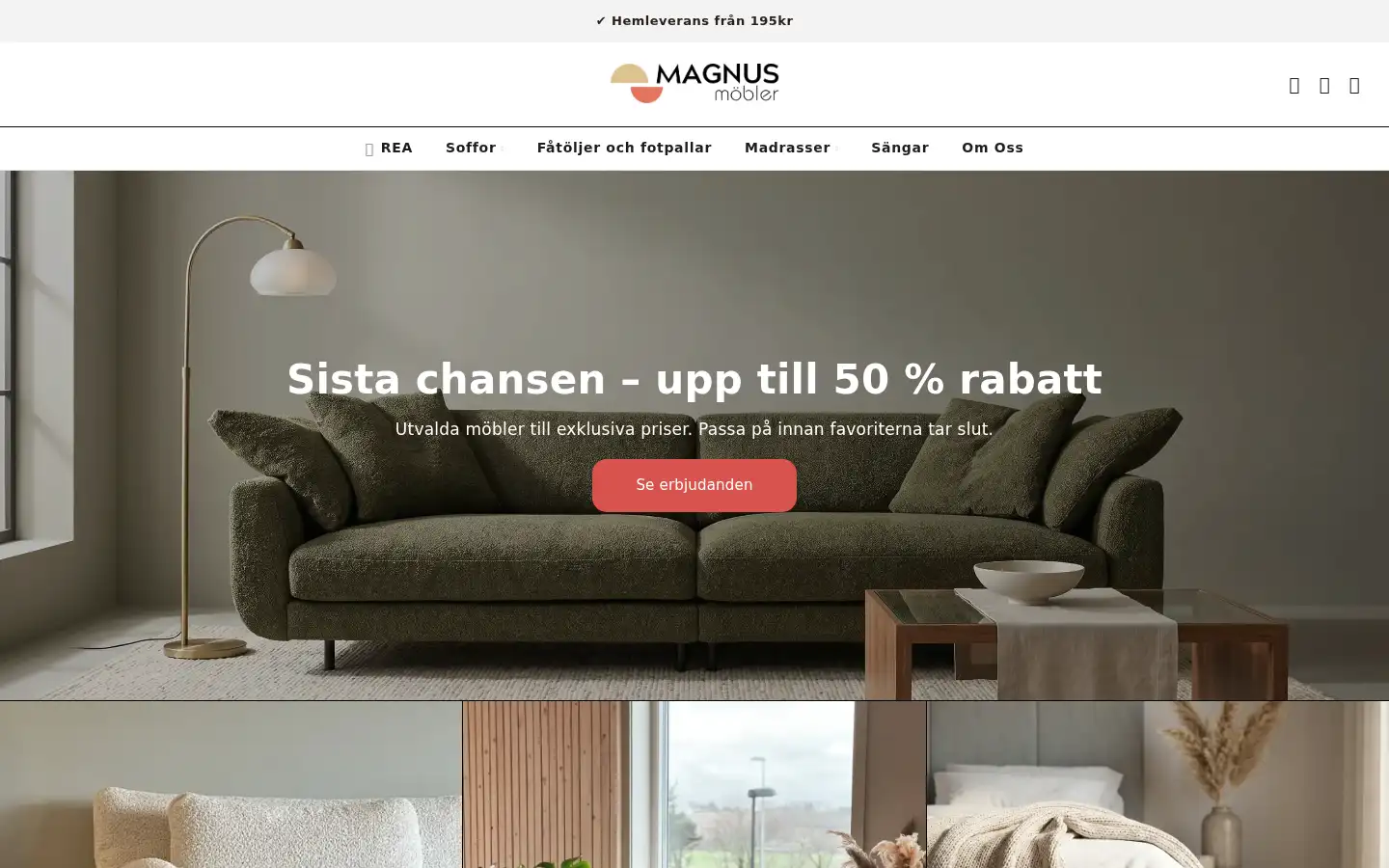 Screenshot of magnusmobler.se