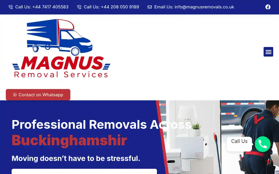 Screenshot of magnusremovals.co.uk