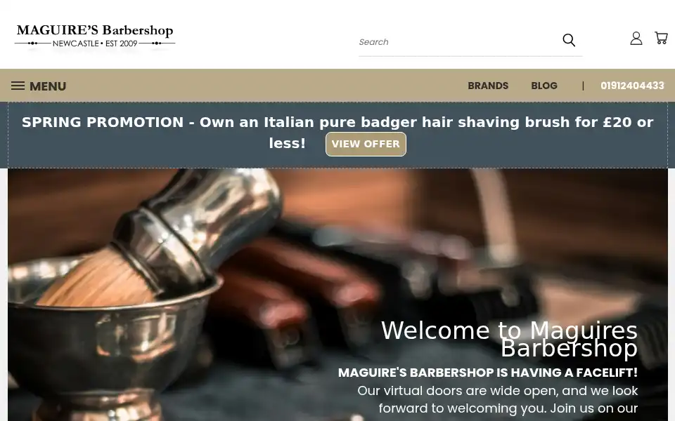 Screenshot of maguiresbarbershop.co.uk