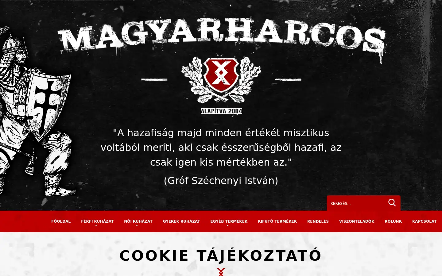 Screenshot of magyarharcos.hu