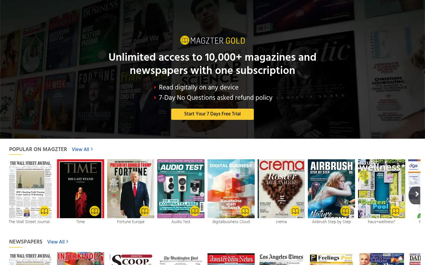 Screenshot of magzter.com